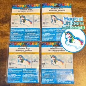 Inflatable Unicorn Party Large Decor - 4 Pack